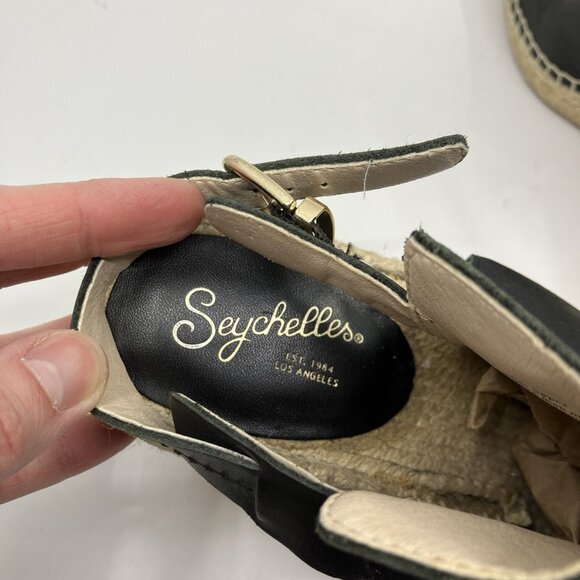Seychelles Promenade Sandal Womens 8.5 Black Suede Espadrille Wedge Heel Shoe - Picture 5 of 11